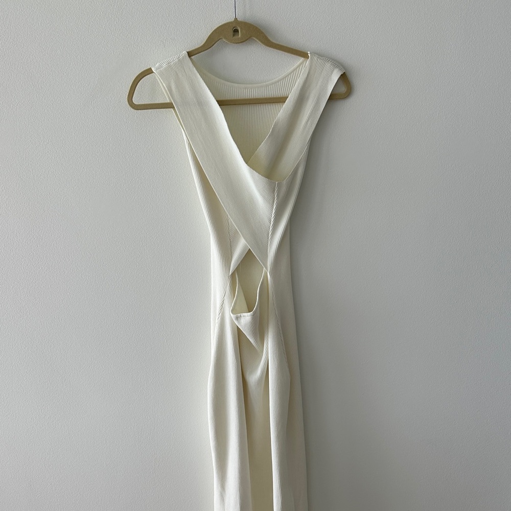 Line & Dot Cream Midi Dress - Picture 9 of 10